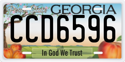 GA license plate CCD6596
