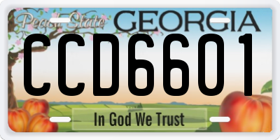 GA license plate CCD6601