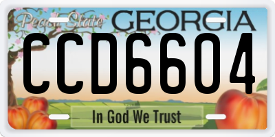 GA license plate CCD6604