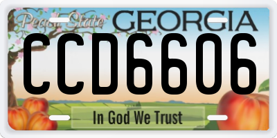 GA license plate CCD6606