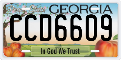 GA license plate CCD6609