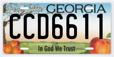 GA license plate CCD6611