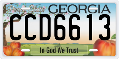 GA license plate CCD6613