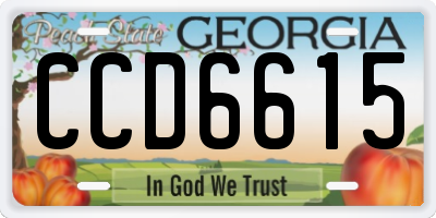 GA license plate CCD6615