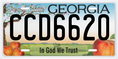 GA license plate CCD6620
