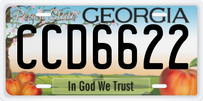GA license plate CCD6622