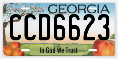 GA license plate CCD6623