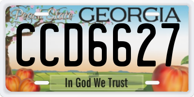 GA license plate CCD6627