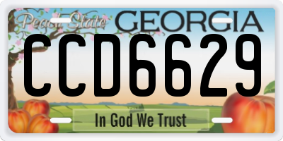 GA license plate CCD6629