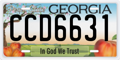 GA license plate CCD6631