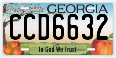 GA license plate CCD6632