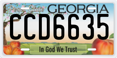 GA license plate CCD6635