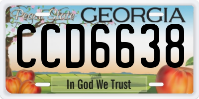 GA license plate CCD6638