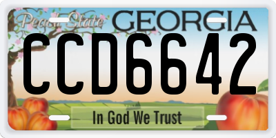 GA license plate CCD6642