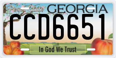 GA license plate CCD6651