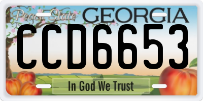 GA license plate CCD6653