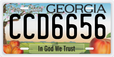 GA license plate CCD6656