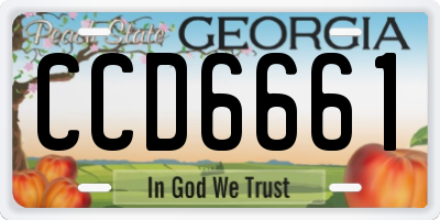 GA license plate CCD6661
