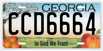 GA license plate CCD6664