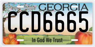 GA license plate CCD6665
