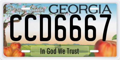 GA license plate CCD6667