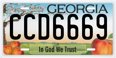 GA license plate CCD6669
