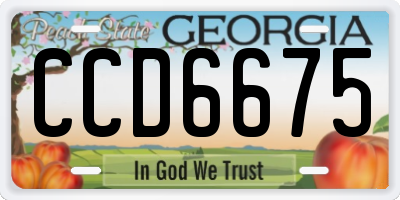 GA license plate CCD6675