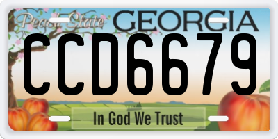 GA license plate CCD6679