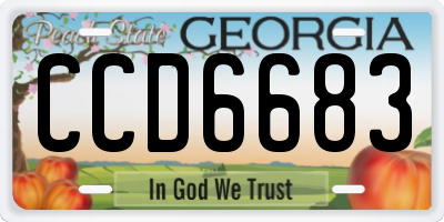 GA license plate CCD6683