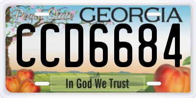 GA license plate CCD6684