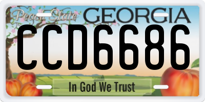 GA license plate CCD6686