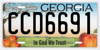GA license plate CCD6691