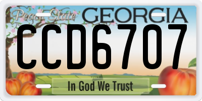GA license plate CCD6707