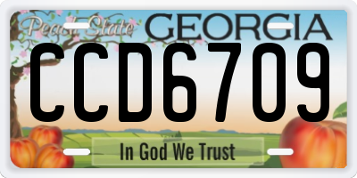 GA license plate CCD6709