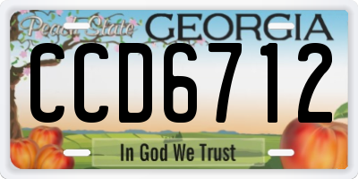 GA license plate CCD6712