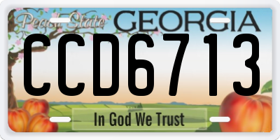 GA license plate CCD6713