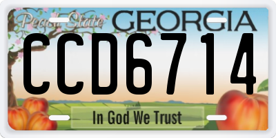 GA license plate CCD6714