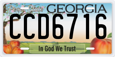 GA license plate CCD6716