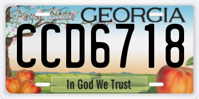 GA license plate CCD6718