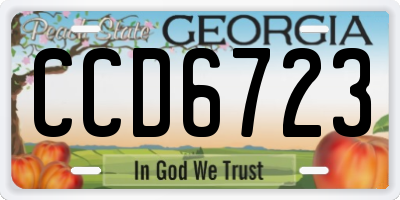 GA license plate CCD6723