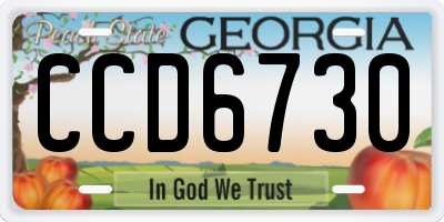 GA license plate CCD6730