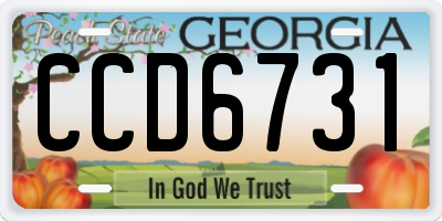 GA license plate CCD6731