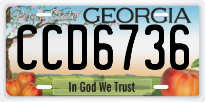 GA license plate CCD6736