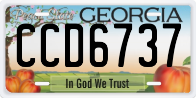 GA license plate CCD6737
