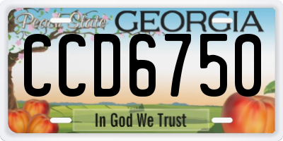 GA license plate CCD6750