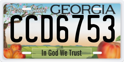 GA license plate CCD6753