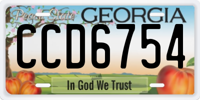 GA license plate CCD6754