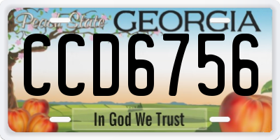 GA license plate CCD6756