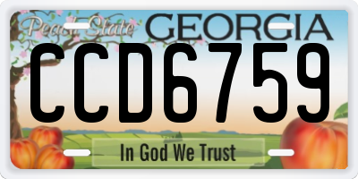 GA license plate CCD6759