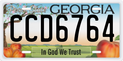 GA license plate CCD6764